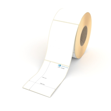 Etikett 100 x 150 mm - Thermopapier weiß permanent - 1000 Etiketten pro Rolle - 76 mm Hülse 