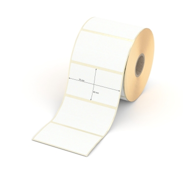 Etikett 70 x 40 mm - Transferpapier weiß permanent - 1000 Etiketten pro Rolle - 25 mm Hülse 