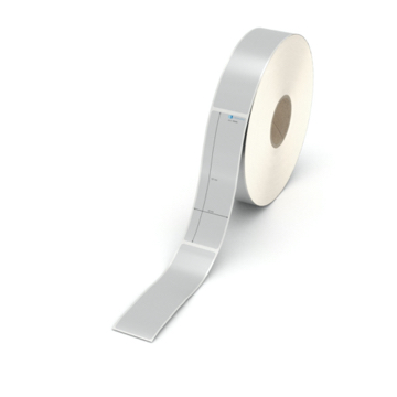 Etikett 30 x 107 mm - Polyester silbern permanent - 1000 Etiketten pro Rolle - 40 mm Hülse 