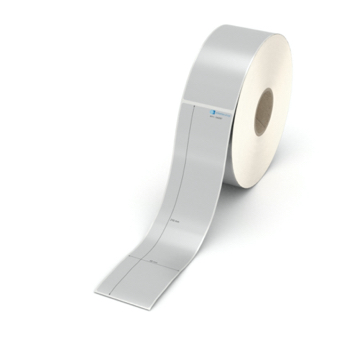 Etikett 48 x 210 mm - Polyester silbern permanent - 500 Etiketten pro Rolle - 40 mm Hülse 