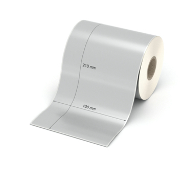 Etikett 100 x 210 mm - Polyester silbern permanent - 150 Etiketten pro Rolle - 25 mm Hülse 
