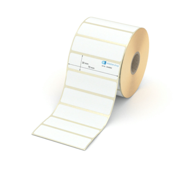 Etikett 70 x 20 mm - Transferpapier weiß leicht ablösbar - 1700 Etiketten pro Rolle - 25 mm Hülse 