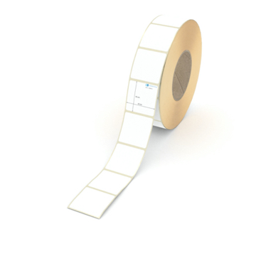 Etikett 45 x 45 mm - Thermopapier weiß permanent - 2500 Etiketten pro Rolle - 76 mm Hülse 