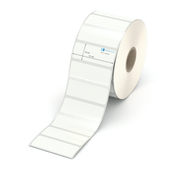 Etikett 51 x 19 mm - PE-Folie weiß permanent - 1800 Etiketten pro Rolle - 25 mm Hülse 