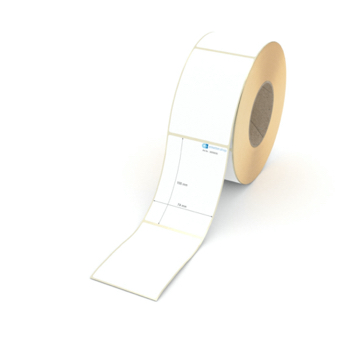 Etikett 74 x 105 mm - Thermopapier weiß permanent - 1100 Etiketten pro Rolle - 76 mm Hülse 