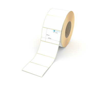 Etikett 88 x 58 mm - Thermopapier weiß permanent - 1900 Etiketten pro Rolle - 76 mm Hülse 