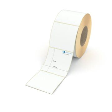 Etikett 96 x 93 mm - Transferpapier weiß leicht ablösbar - 1200 Etiketten pro Rolle - 76 mm Hülse 
