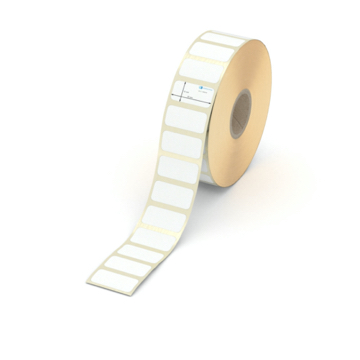 Etikett 25 x 12 mm - Transferpapier weiß permanent - 2600 Etiketten pro Rolle - 25 mm Hülse 