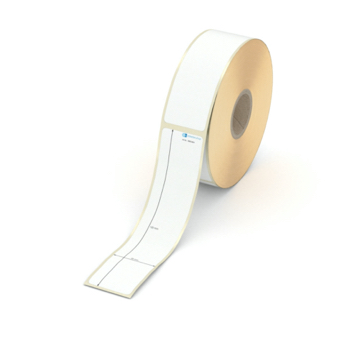 Etikett 26 x 120 mm - Transferpapier weiß leicht ablösbar - 300 Etiketten pro Rolle - 25 mm Hülse 