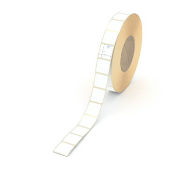 Etikett 27 x 27 mm - Thermopapier weiß permanent - 4000 Etiketten pro Rolle - 76 mm Hülse 