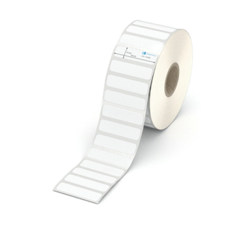 Etikett 38 x 10 mm - Polyester weiß permanent - 3000 Etiketten pro Rolle - 25 mm Hülse 