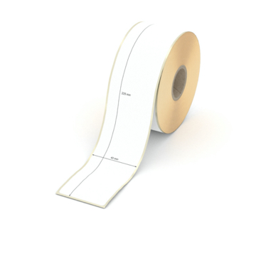 Etikett 40 x 225 mm - Thermopapier weiß permanent - 150 Etiketten pro Rolle - 25 mm Hülse 