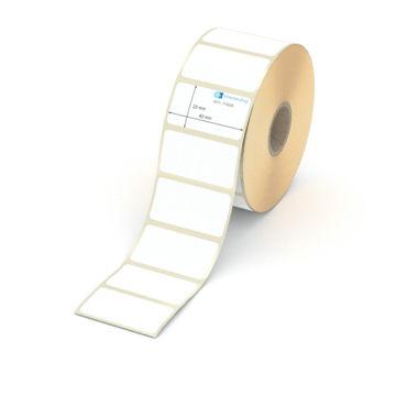Etikett 43 x 23 mm - Thermopapier weiß leicht ablösbar - 1500 Etiketten pro Rolle - 25 mm Hülse 