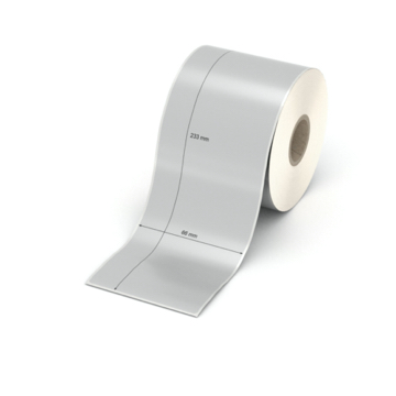 Etikett 66 x 233 mm - Polyester silbern permanent - 150 Etiketten pro Rolle - 25 mm Hülse 