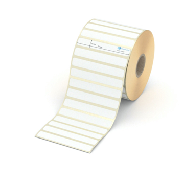 Etikett 70 x 10 mm - Transferpapier weiß permanent - 3000 Etiketten pro Rolle - 25 mm Hülse 