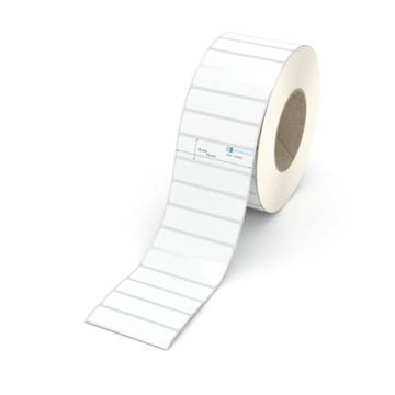 Etikett 74 x 19 mm - Polyester weiß permanent - 5000 Etiketten pro Rolle - 76 mm Hülse 