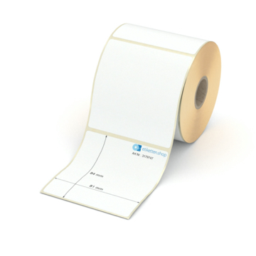 Etikett 81 x 84 mm - Transferpapier weiß leicht ablösbar - 450 Etiketten pro Rolle - 25 mm Hülse 