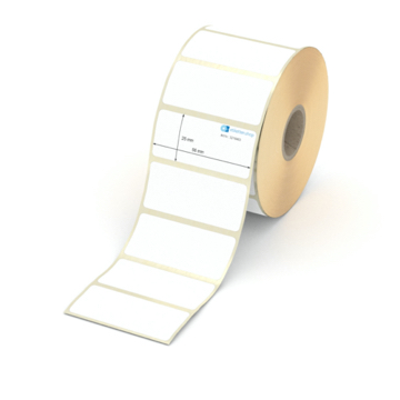 Etikett 56 x 25 mm - Thermopapier weiß leicht ablösbar - 1400 Etiketten pro Rolle - 25 mm Hülse 