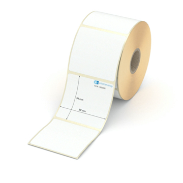 Etikett 58 x 54 mm - Transferpapier weiß leicht ablösbar - 700 Etiketten pro Rolle - 25 mm Hülse 