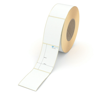 Etikett 58 x 90 mm - Transferpapier weiß permanent - 1200 Etiketten pro Rolle - 76 mm Hülse 