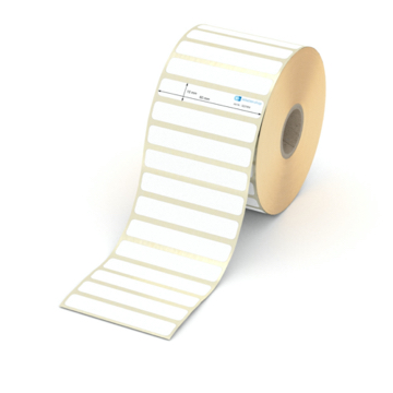 Etikett 60 x 10 mm - Thermopapier weiß leicht ablösbar - 3000 Etiketten pro Rolle - 25 mm Hülse 