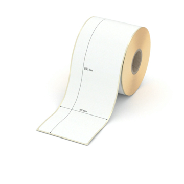 Etikett 60 x 200 mm - Transferpapier weiß permanent - 150 Etiketten pro Rolle - 25 mm Hülse 