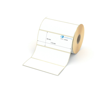 Etikett 112 x 44 mm - Thermopapier weiß leicht ablösbar - 800 Etiketten pro Rolle - 25 mm Hülse 