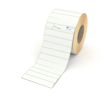 Etikett 120 x 22 mm - Transferpapier weiß leicht ablösbar - 4500 Etiketten pro Rolle - 76 mm Hülse 