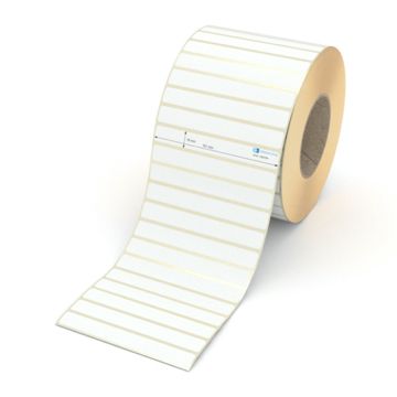 Etikett 121 x 15 mm - Transferpapier weiß permanent - 6500 Etiketten pro Rolle - 76 mm Hülse 