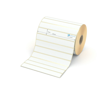 Etikett 123 x 16 mm - Transferpapier weiß leicht ablösbar - 2100 Etiketten pro Rolle - 25 mm Hülse 