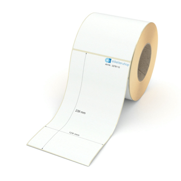 Etikett 124 x 239 mm - Transferpapier weiß permanent - 450 Etiketten pro Rolle - 76 mm Hülse 