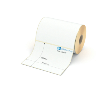 Etikett 126 x 100 mm - Transferpapier weiß leicht ablösbar - 350 Etiketten pro Rolle - 25 mm Hülse 