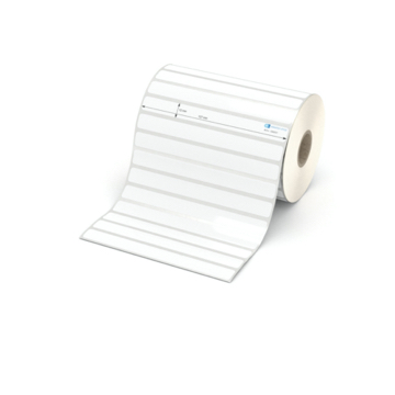 Etikett 127 x 12 mm - Polyester weiß permanent - 2600 Etiketten pro Rolle - 25 mm Hülse 