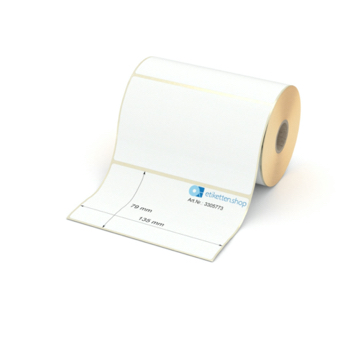 Etikett 135 x 79 mm - Transferpapier weiß leicht ablösbar - 450 Etiketten pro Rolle - 25 mm Hülse 