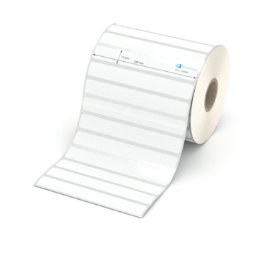 Etikett 100 x 13 mm - Polyester weiß permanent - 2500 Etiketten pro Rolle - 25 mm Hülse 