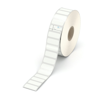 Etikett 25 x 10 mm - PE-Folie weiß permanent - 3000 Etiketten pro Rolle - 25 mm Hülse 