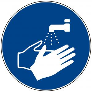 Gebotszeichen: Hände waschen
