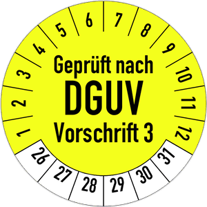 Prüfplakette Geprüft nach DGUV V3