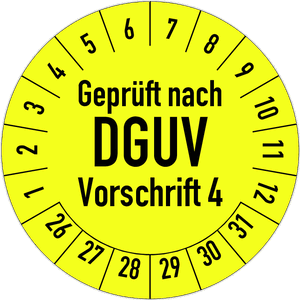 Prüfplakette Geprüft nach DGUV V4