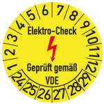 Elektro-Check geprüft gemäß VDE - Standard PP-Folie