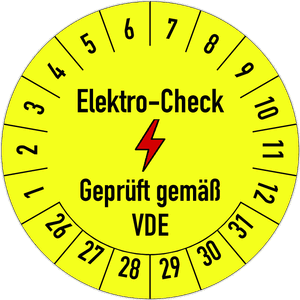 Prüfplakette Elektro-Check nach VDE