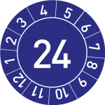 Jahresprüfplakette Einzeljahre 2-stellig - Standard PP-Folie