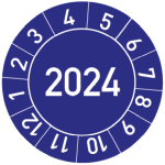 Jahresprüfplakette Einzeljahre 4-stellig - Standard PP-Folie