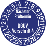 Nächster Prüftermin - DGUV Vorschrift 4 - Standard PP-Folie
