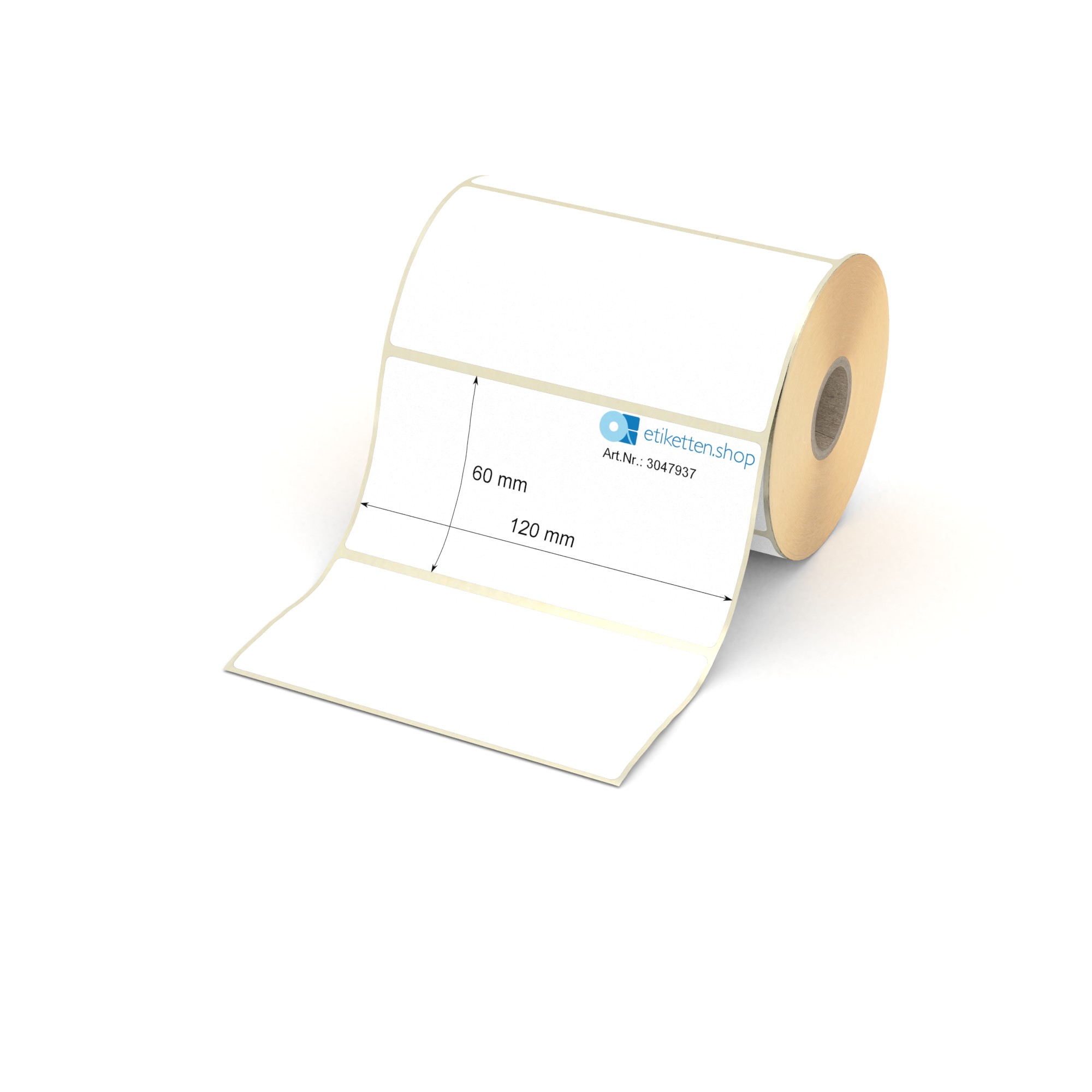 Labelident Thermoetiketten 60 x 30 mm - 1.500 Etiketten auf Rolle | thermodirekt bedruckbar, selbstklebend und stark permanent haftend für Thermodrucker