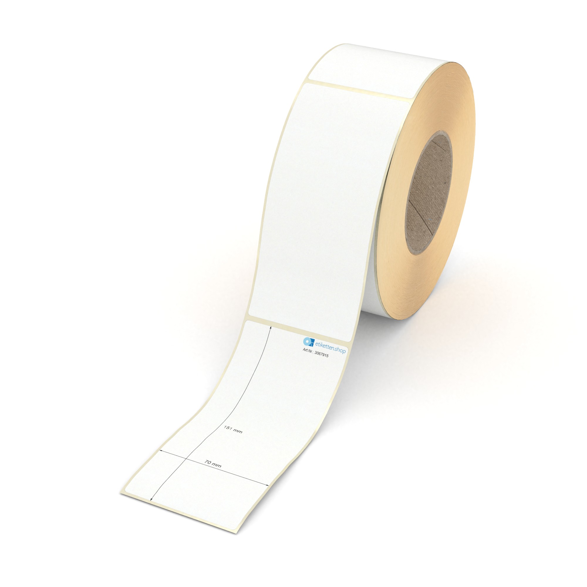 InkJet Etiketten Rolle 102x76mm - 880 Stück Mattweiß Permanent Haftend