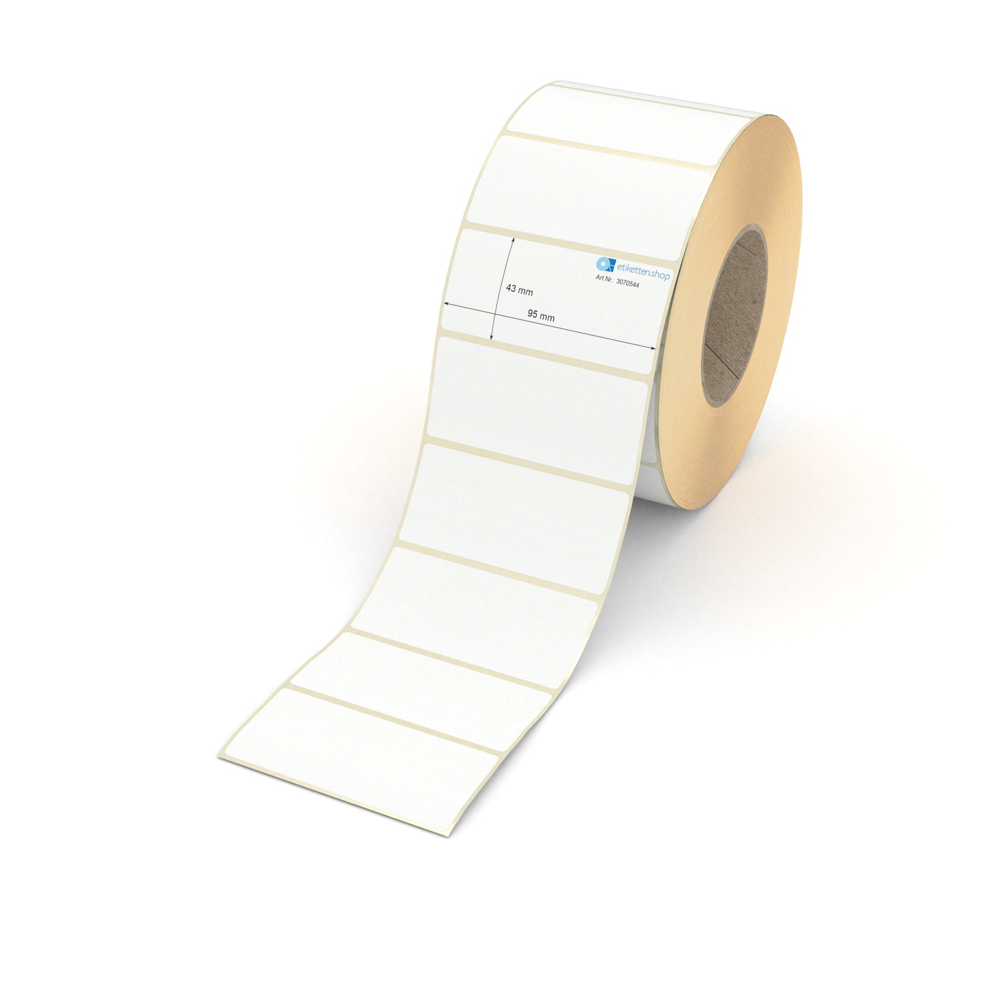 etiketten.shop | Etikett 95 x 43 mm - Transferpapier weiß leicht ...