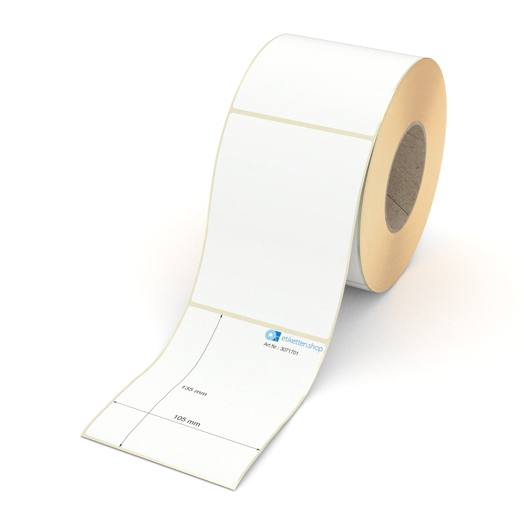Etikett 105 x 142 mm - Thermopapier weiß permanent