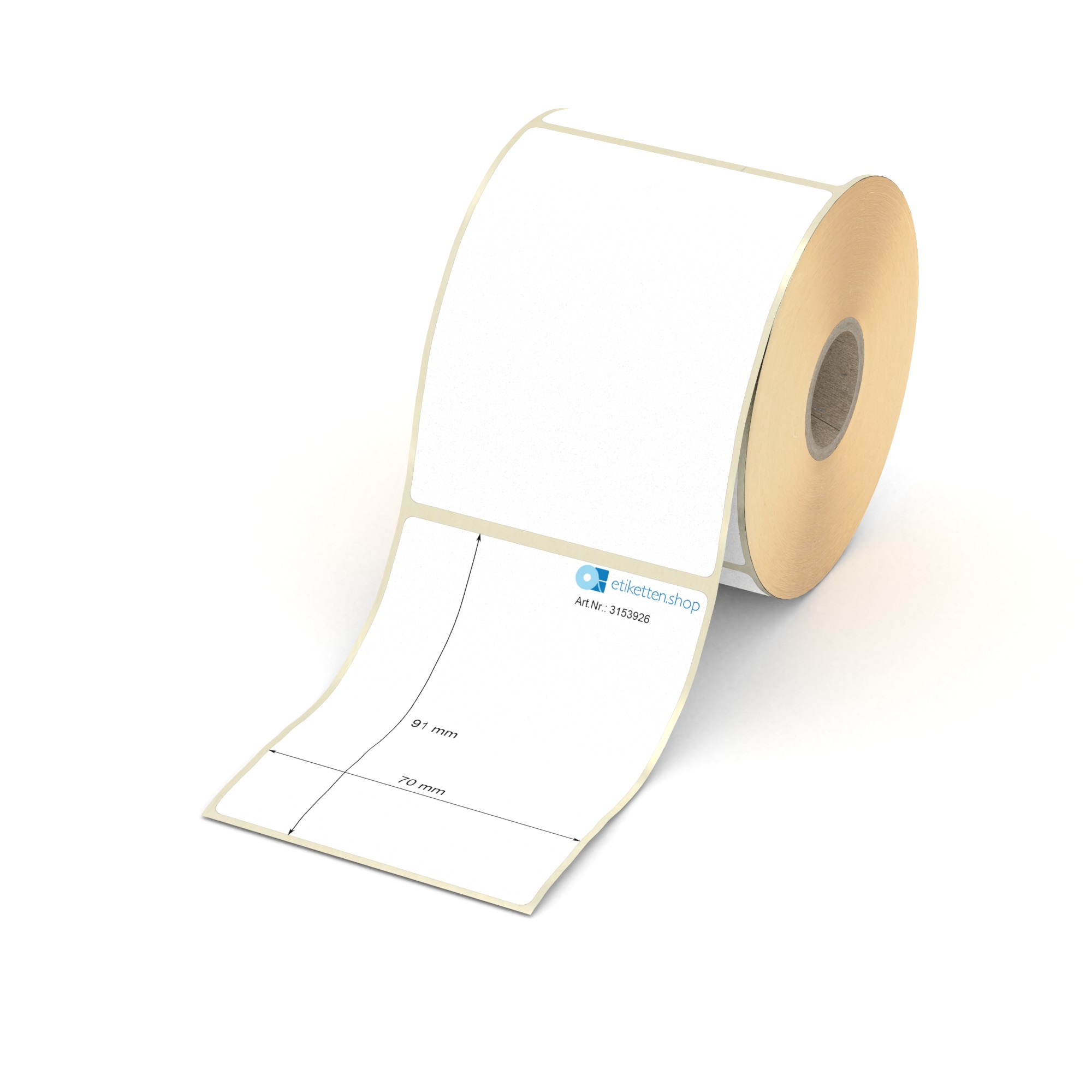 2100 Thermoetiketten 70x32 Mm Auf Rolle – Permanent Haftend, BPA-frei, 25mm Hülse, Für Thermodirektdruck (ohne Farbband)