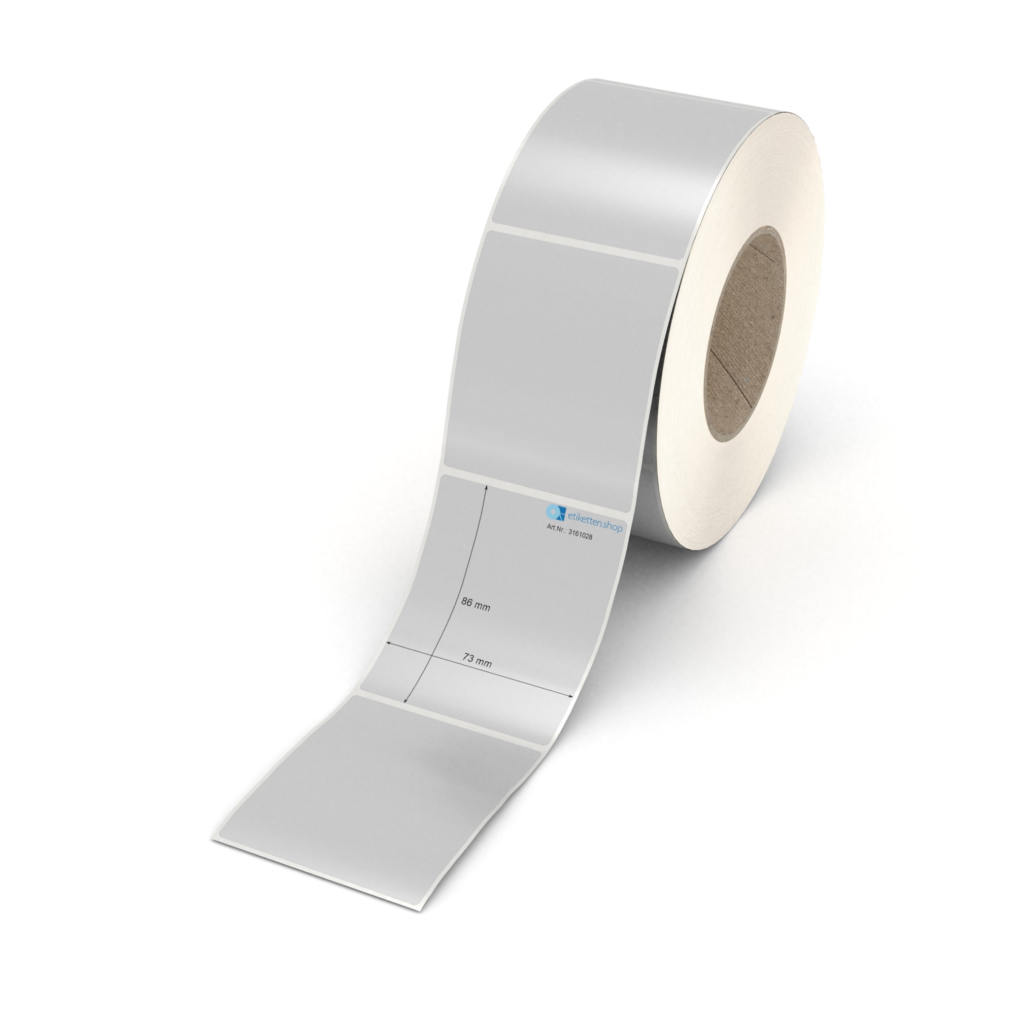 Thermotransfer Etiketten Rolle 70x35mm PET Polyester Folie silber